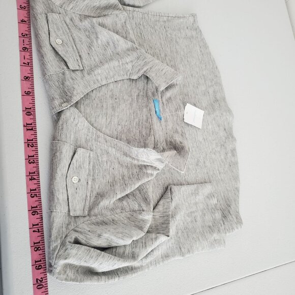 J. McLaughlin Womens Brynn Top Size S Grey Linen Button Front Pockets Beach NWT - Picture 7 of 10